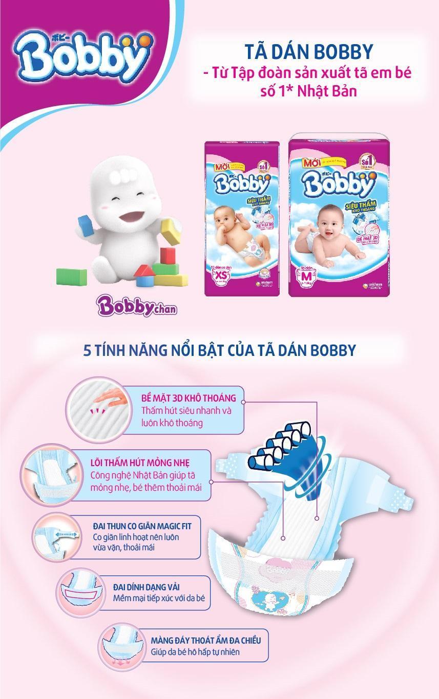 [HCM]Tã dán Bobby Jumbo siêu mỏng (XL 12-17kg 62 miếng)
