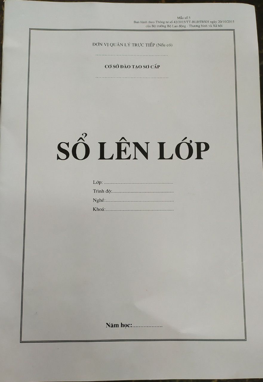 Sổ lên lớp mẫu 05 theo qd42