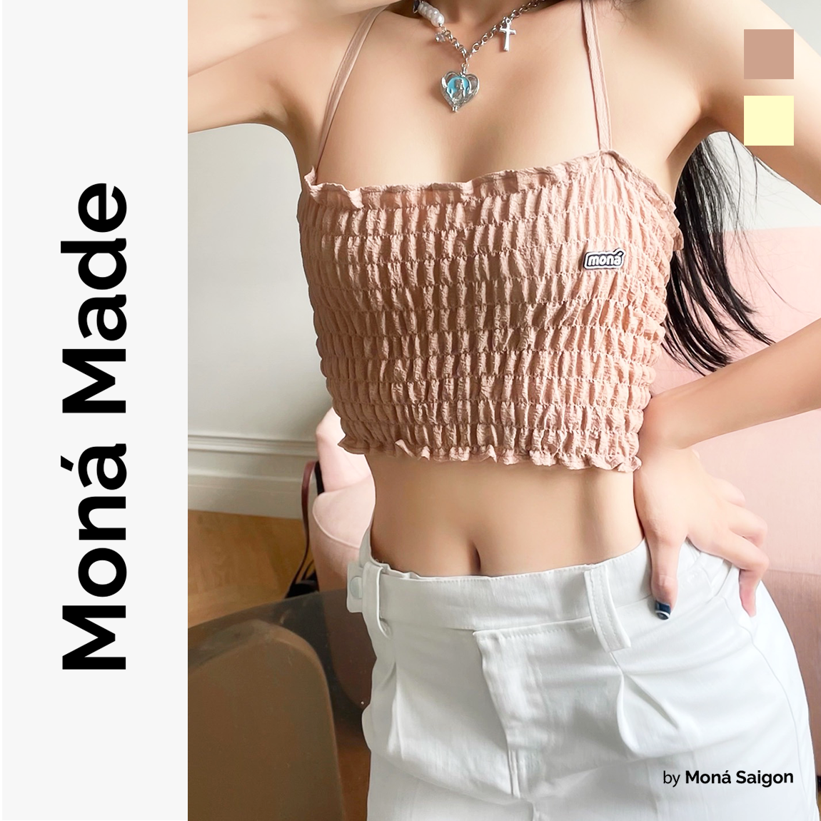[VOUCHER 12%/149K] Áo croptop 2 dây MONÁ - SERA