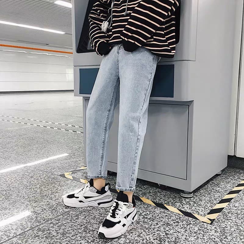 Quần Jean Nam - Quần Baggy Nam Nữ Cá Tính- unisex ống rộng phong cách bụi - Wash Màu Xám