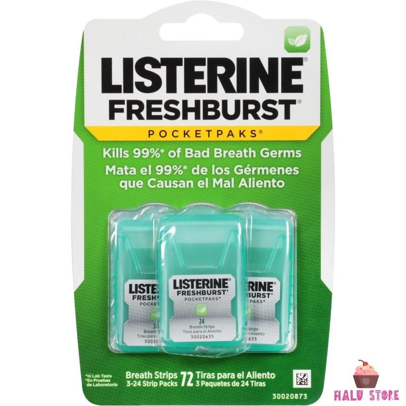 Miếng ngậm Listerine Freshburst 1 vỉ 3 hộp (1 hộp 24 miếng) Mỹ