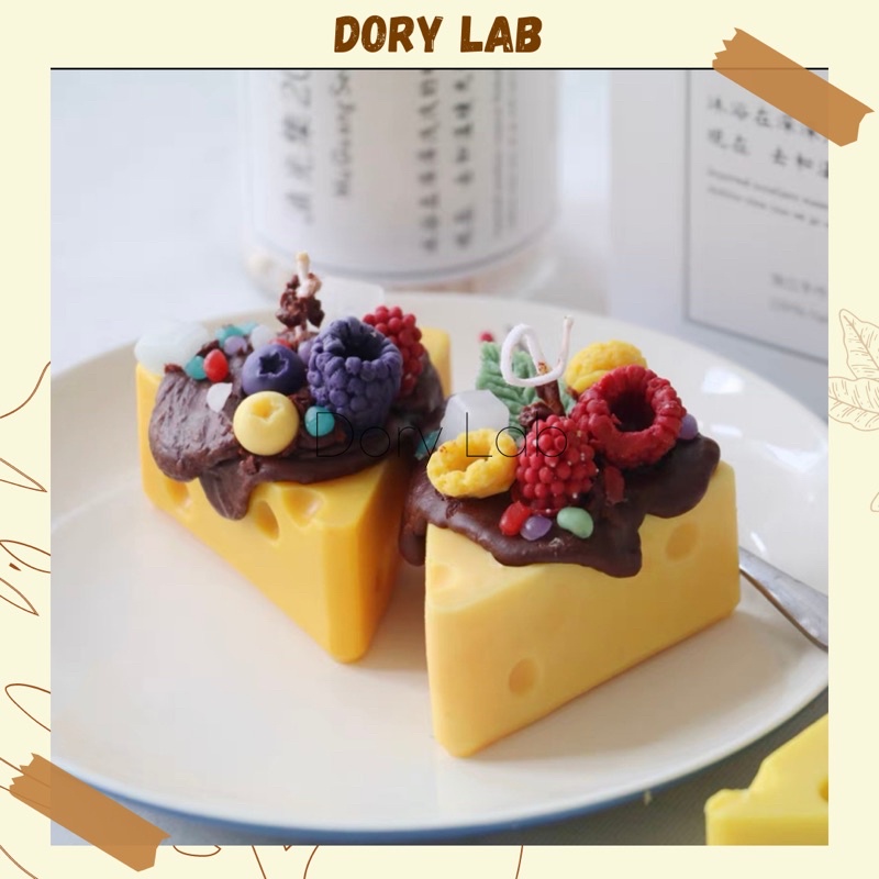 Nến thơm handmade hình phô mai phủ socola, phụ kiện chụp ảnh - dory lab