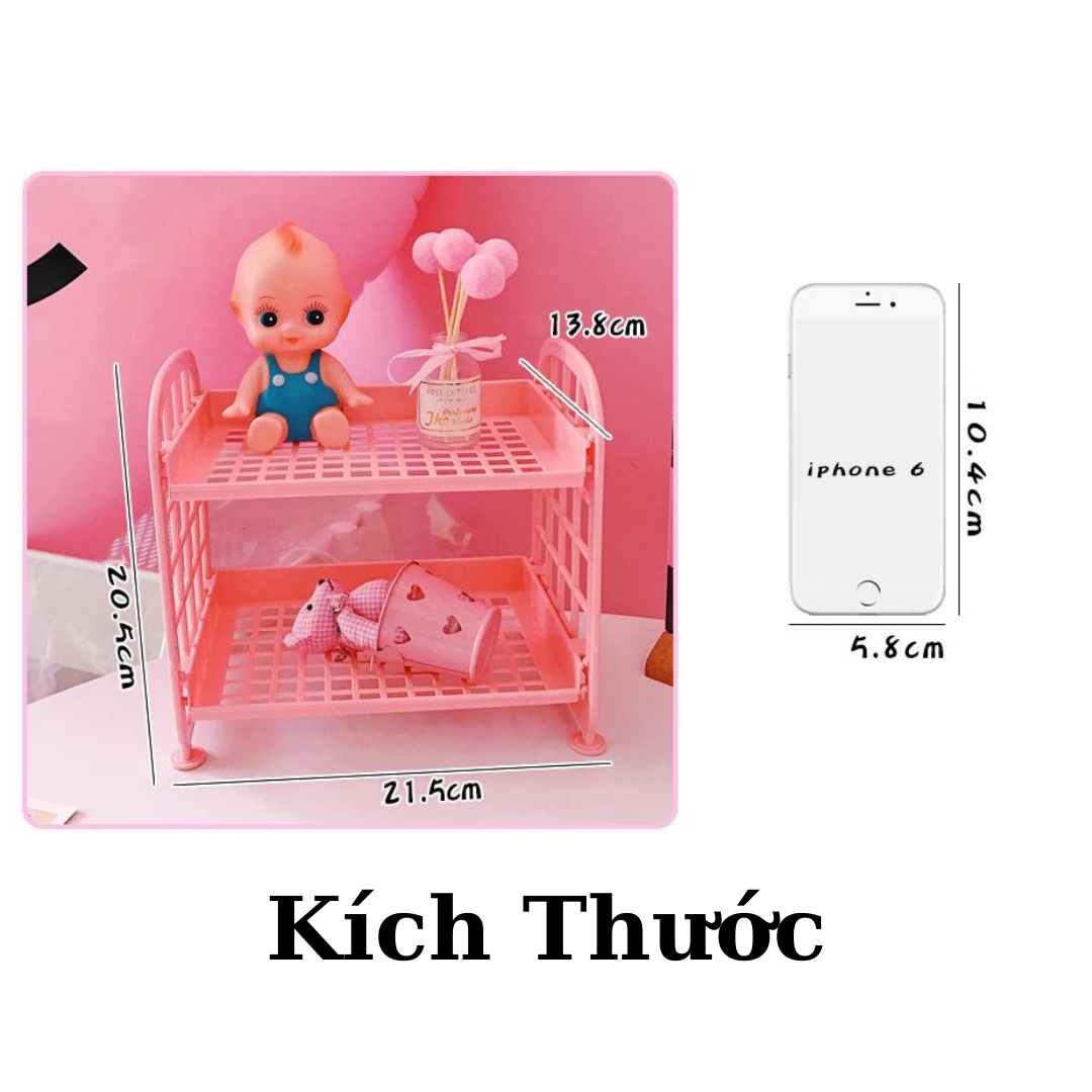 Kệ Nhựa Mini 2 Tầng Mini Đựng Đồ Đa Năng Siêu Xinh, Kệ Đựng Đồ Hàn Quốc Dễ Thương - BEYOU