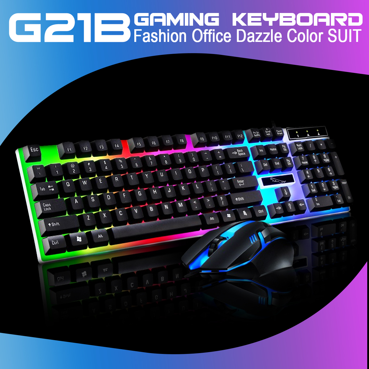 (HCM) Combo chuột và bàn phím chuyên game giá rẻ G21B (màu đen)