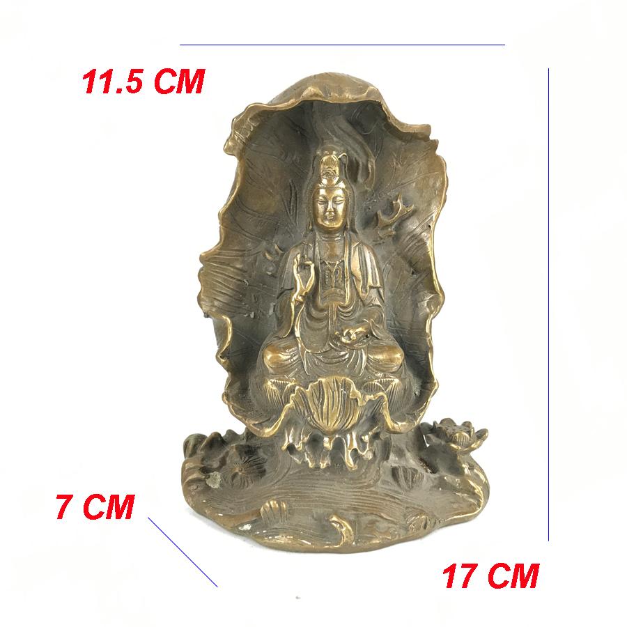 TƯỢNG ĐỒNG QUAN ÂM LÁ SEN