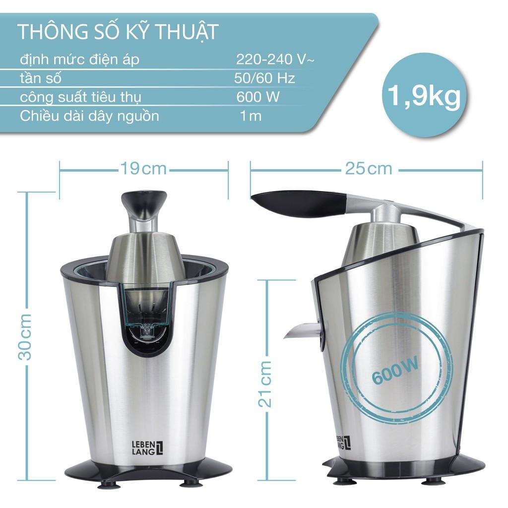Máy vắt cam Lebenlang LBC388 600W [Thương hiệu Đức, Công suất khỏe]