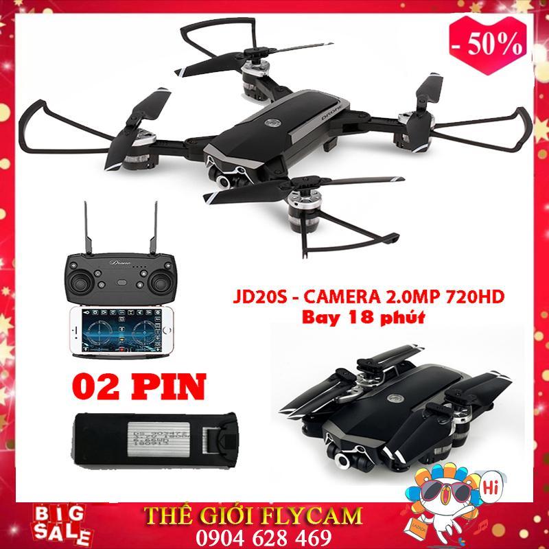 [Bộ 2 pin] Flycam JDRC JD-20S Thời gian bay 18Phút, Camera FPV 2.0MP 720HP, Tích Hợp Giữ Độ Cao Tiên Tiến RC Quadcopter