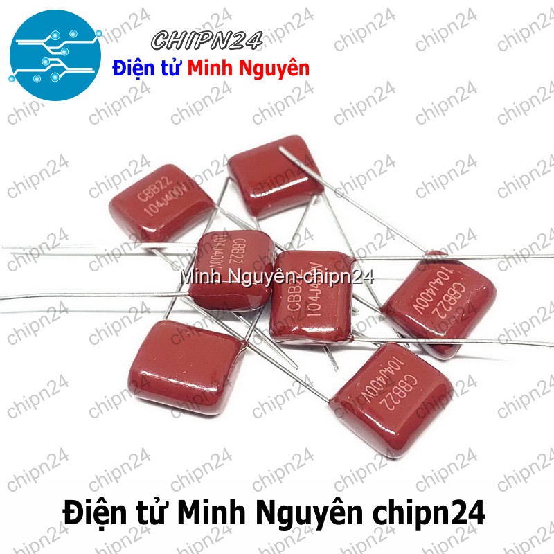[5 con] (F230) Tụ CBB 400V 104J P=10mm (104 100nF 0.1uF) - HH001180
