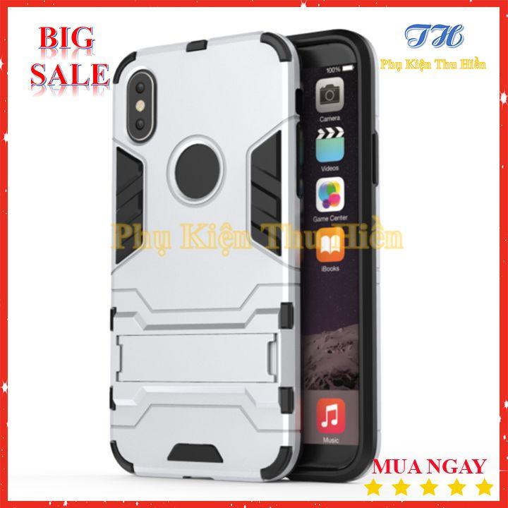 Ốp lưng chống sốc iron man ip 5, 6, 7, 8 - Chống va đập kiêm giá đỡ điên thoại