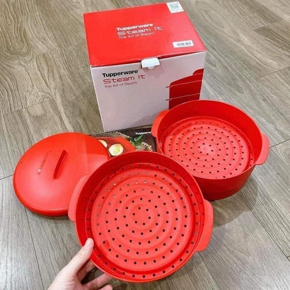 Xửng Hấp Tupperware 2 tầng, màu đỏ