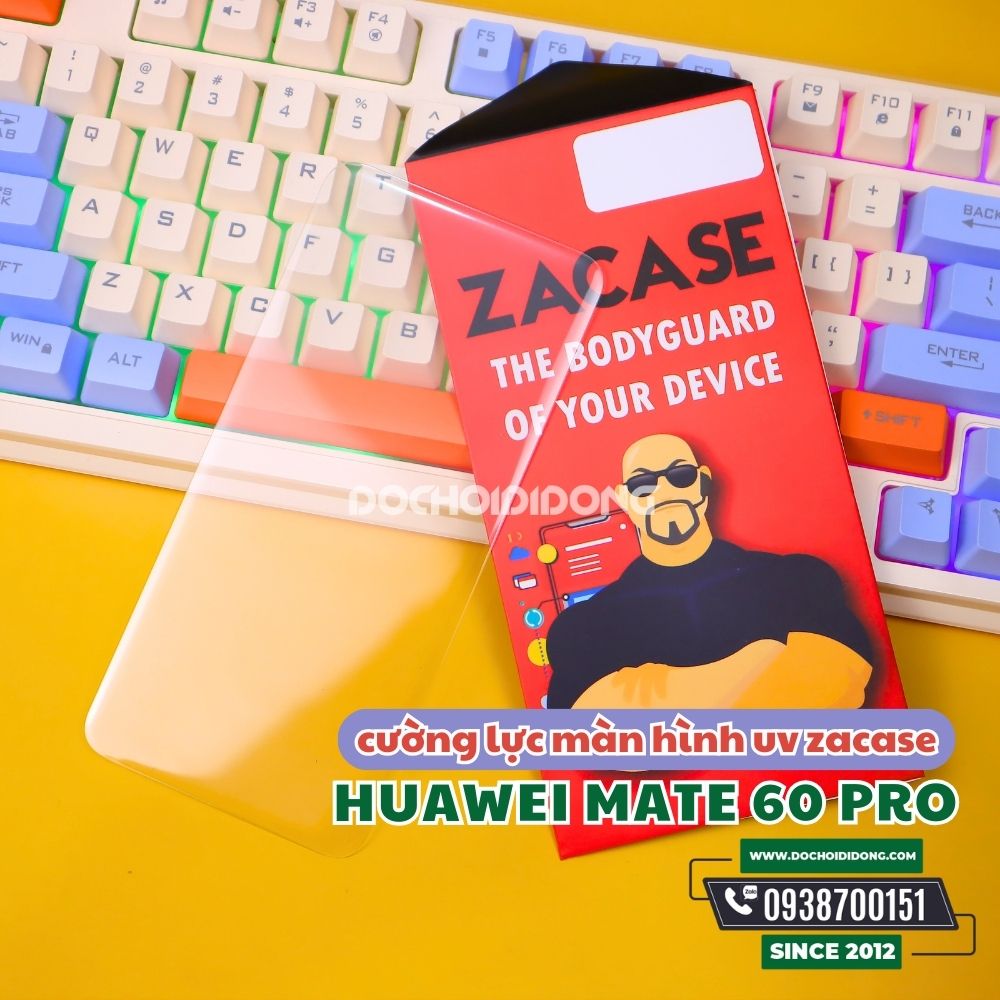 Miếng dán cường lực huawei mate 60 pro mate 60 pro+ plus zacase keo uv cao cấp