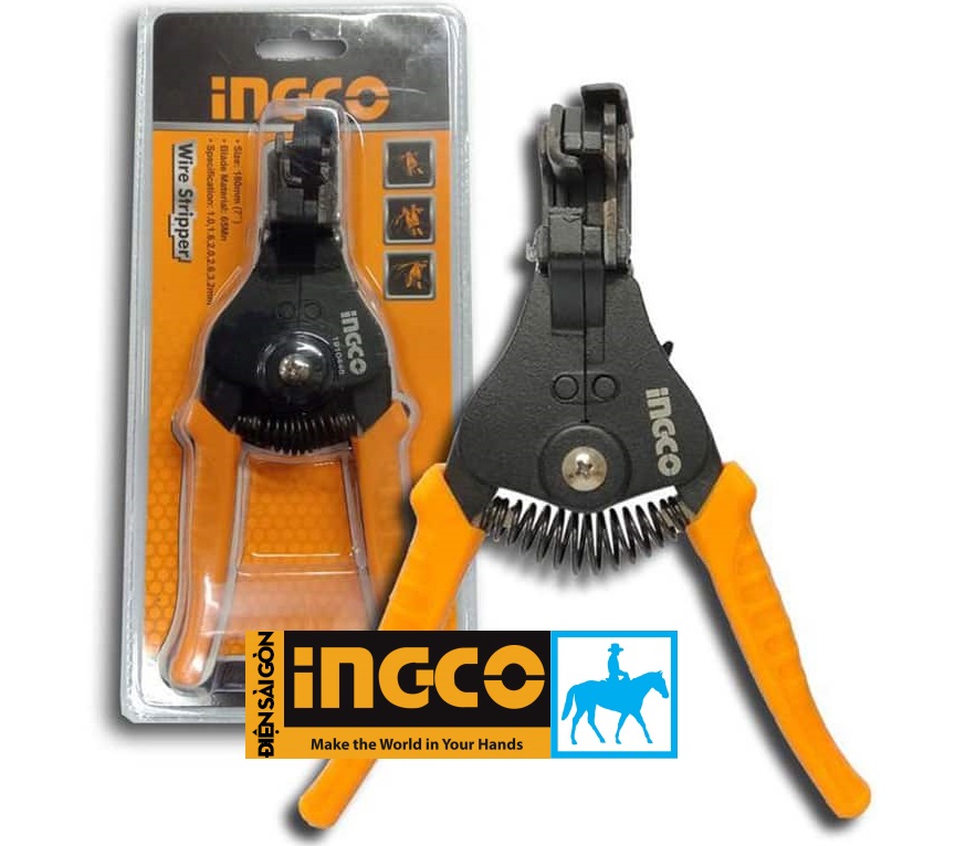 Kìm tuốt dây điện 180mm 7inch Ingco HWSP04