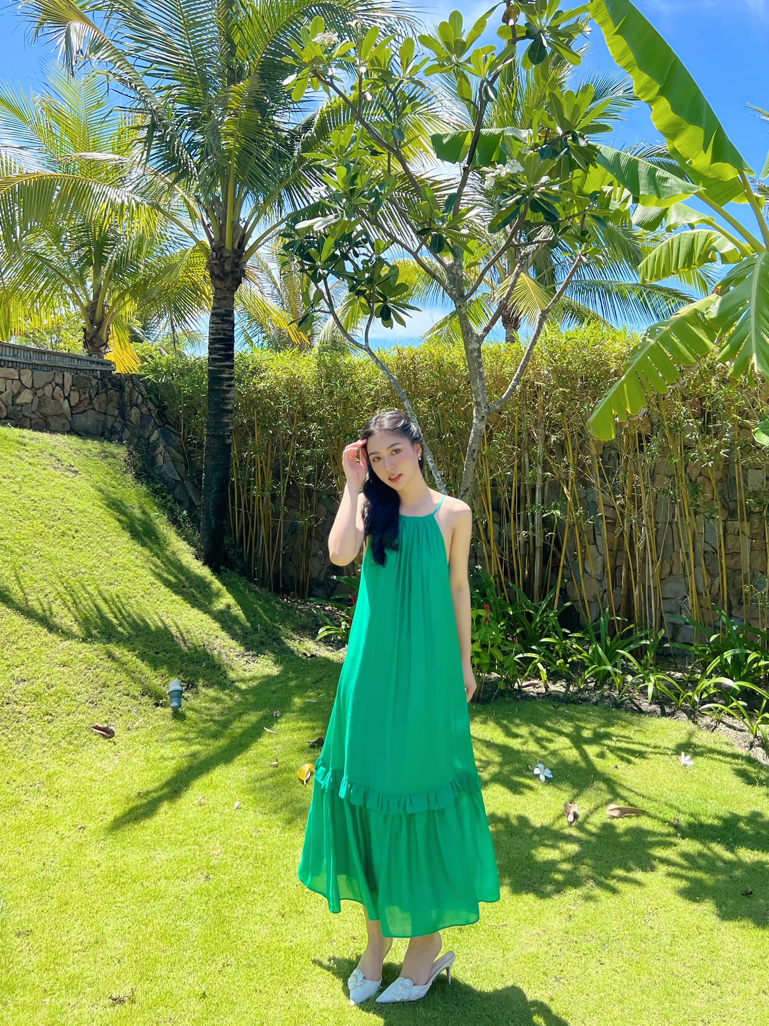 [Xéo Xọ] Đầm cổ yếm Layla (Emerald)