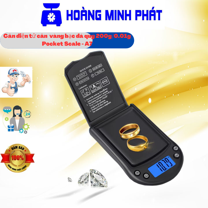 Cân điện tử bỏ túi cân vàng bạc đá quý 200g 0.01g Pocket Scale A7