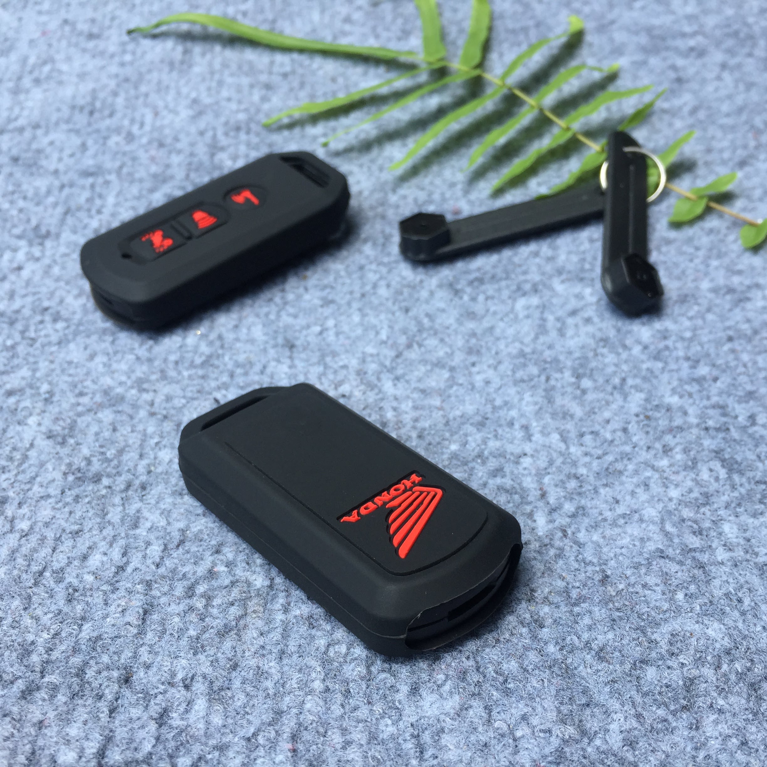 Bọc Khóa Smartkey Honda màu đen đỏ 3 NÚT