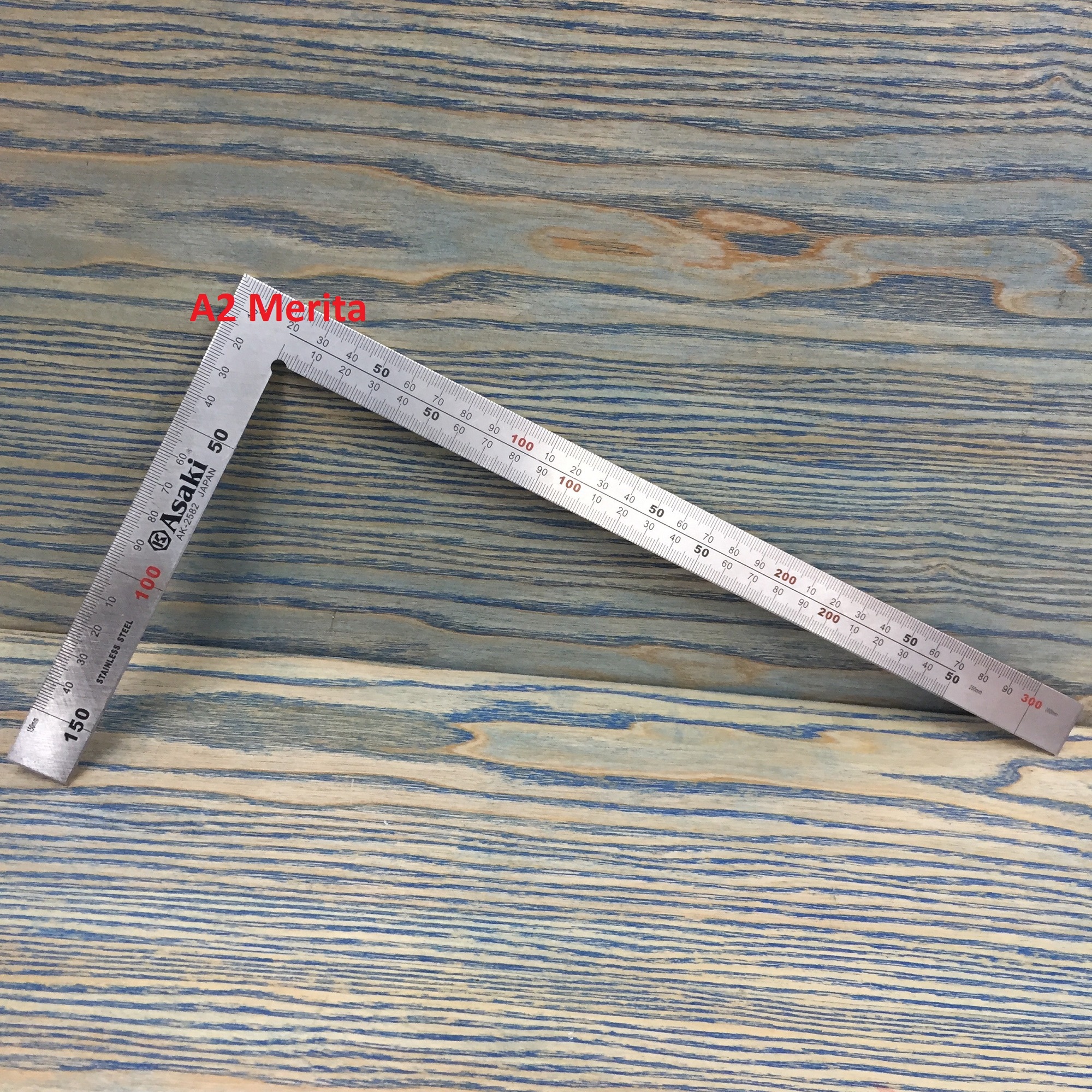 Thước eke cơ khí inox 25x50cm asaki ak-2583
