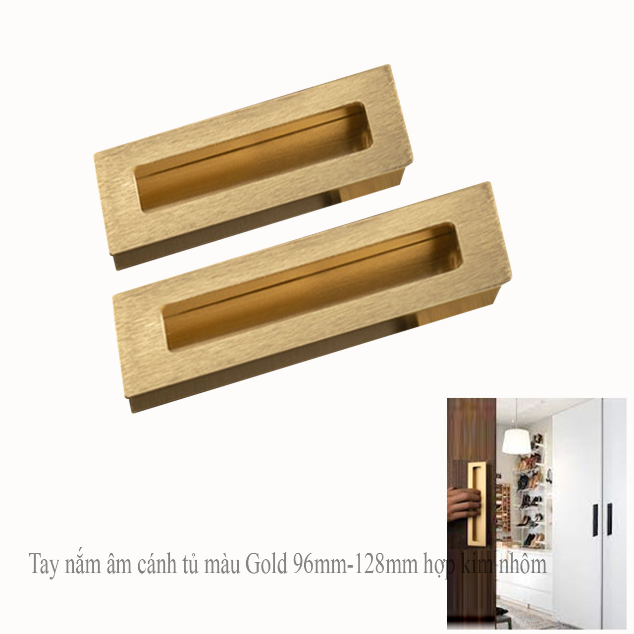 Tay nắm âm tủ Đen Mờ,gold,trắng mờ