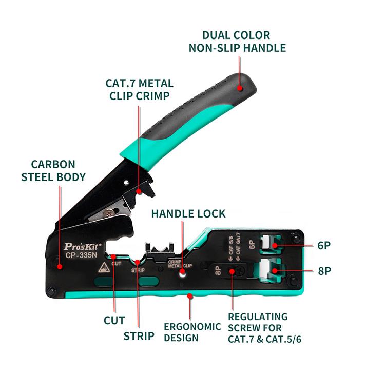Kềm bấm mạng Pro'skit CP-335N (CAT5/6/6A/7)