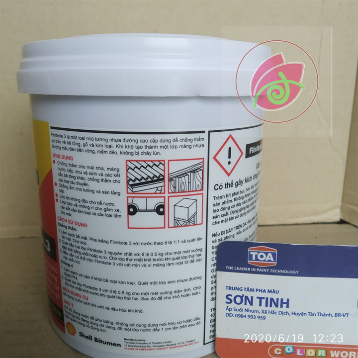 Shell flintkote No3 1Lít, 3,5Lít- Sơn chống thấm gốc bitum, chống thấm sàn, bể cá màu đen
