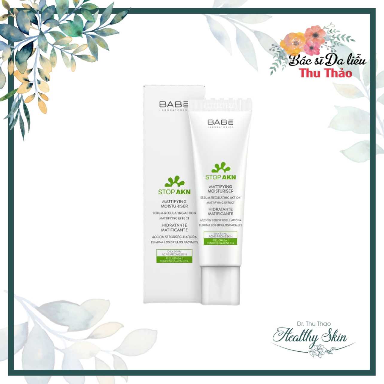 Dưỡng ẩm da mụn babe stop akn mattifying moisturiser