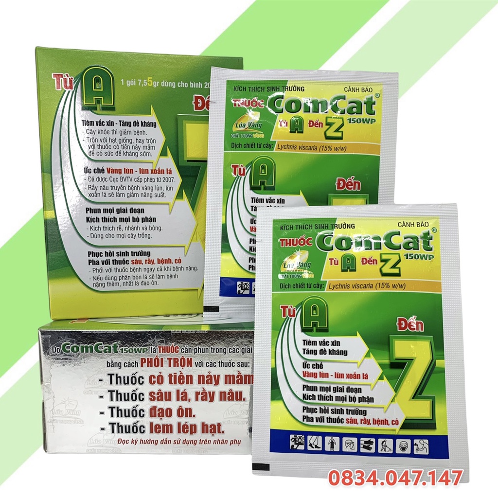 Phân Bón Lá Comcat 150wp Lúa Vàng (gói 7.5g) - Kích Thích Sinh Trưởng