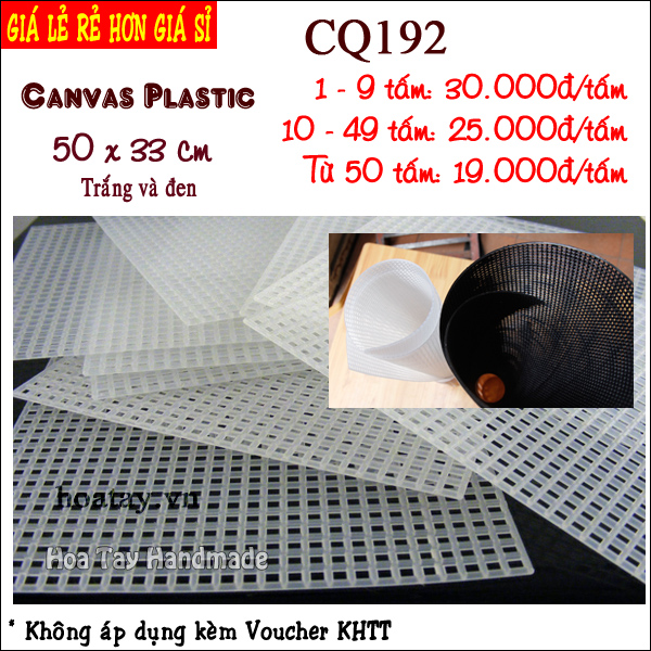Canvas plastic - phụ kiện làm túi xách cq192 - hoa tay handmade