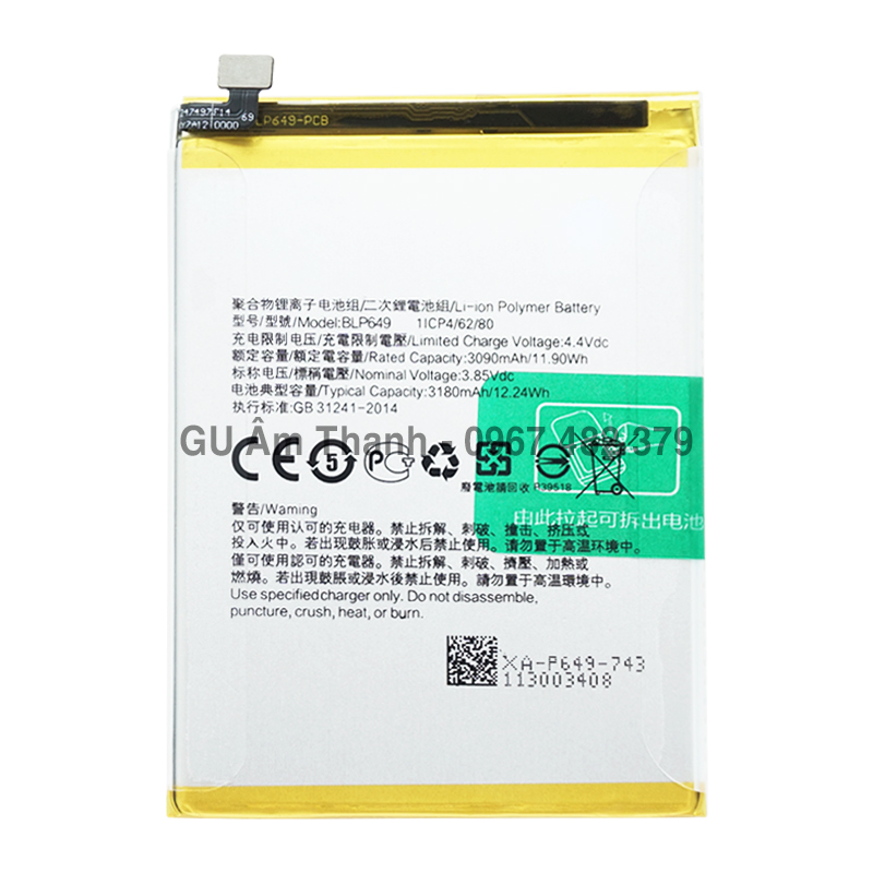 Pin cho Oppo A83 (CPH1729) dung lượng 3180mAh Zin máy