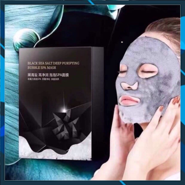 Hot combo 10 miếng mặt nạ lụa sủi bọt thải độc black sea trắng da