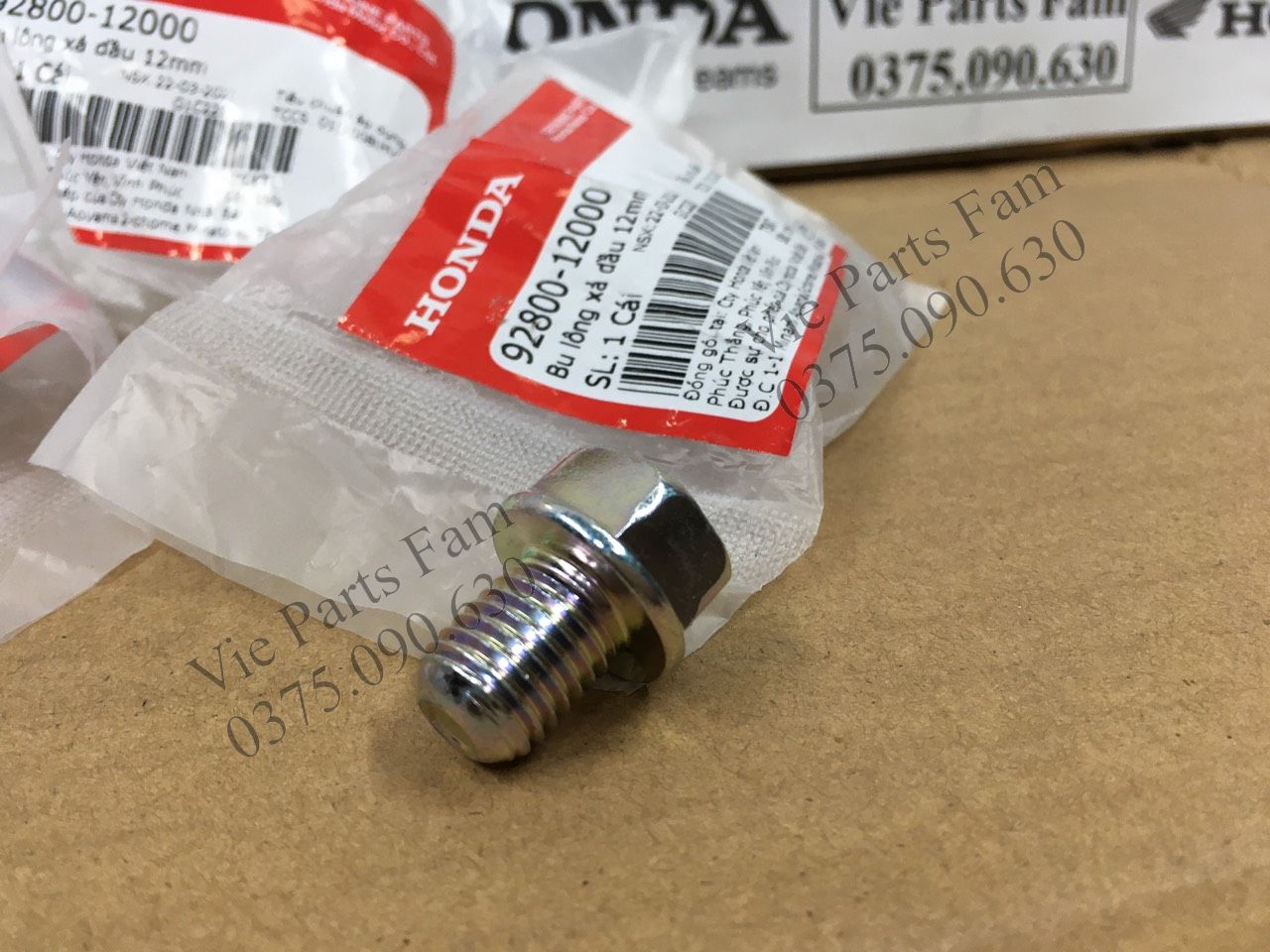 ỐC XẢ NHỚT + LONG ĐỀN NHÔM, CHÍNH HIỆU HONDA MOTOR VN