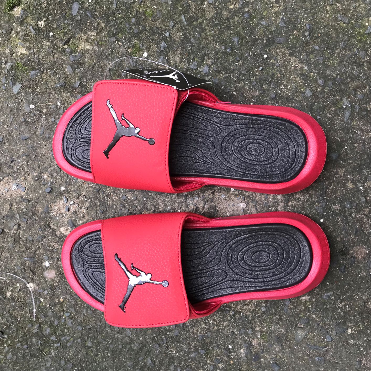 (tặng hộp - đổi trả) dép jordan 1 quai ngang màu trắng đỏ đen - dép nam dép nữ hàng đẹp