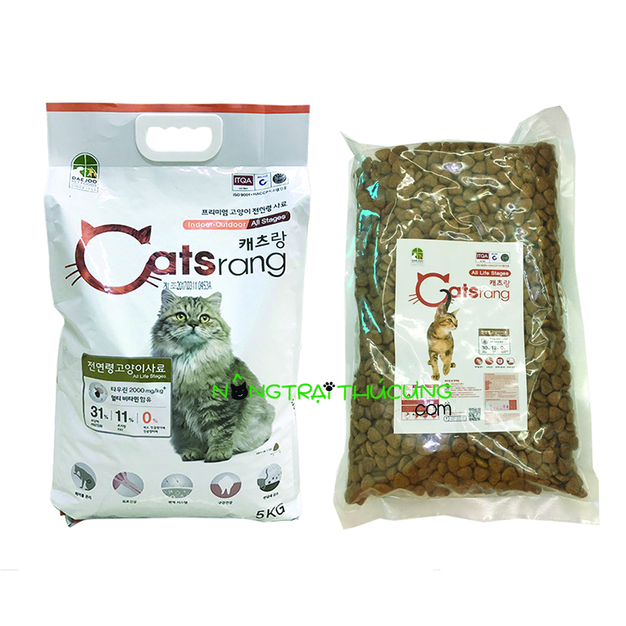 Thức ăn hạt cho Mèo mọi lứa tuổi Hàn Quốc CATSRANG - Gói chiết - [Nông Trại Thú Cưng]