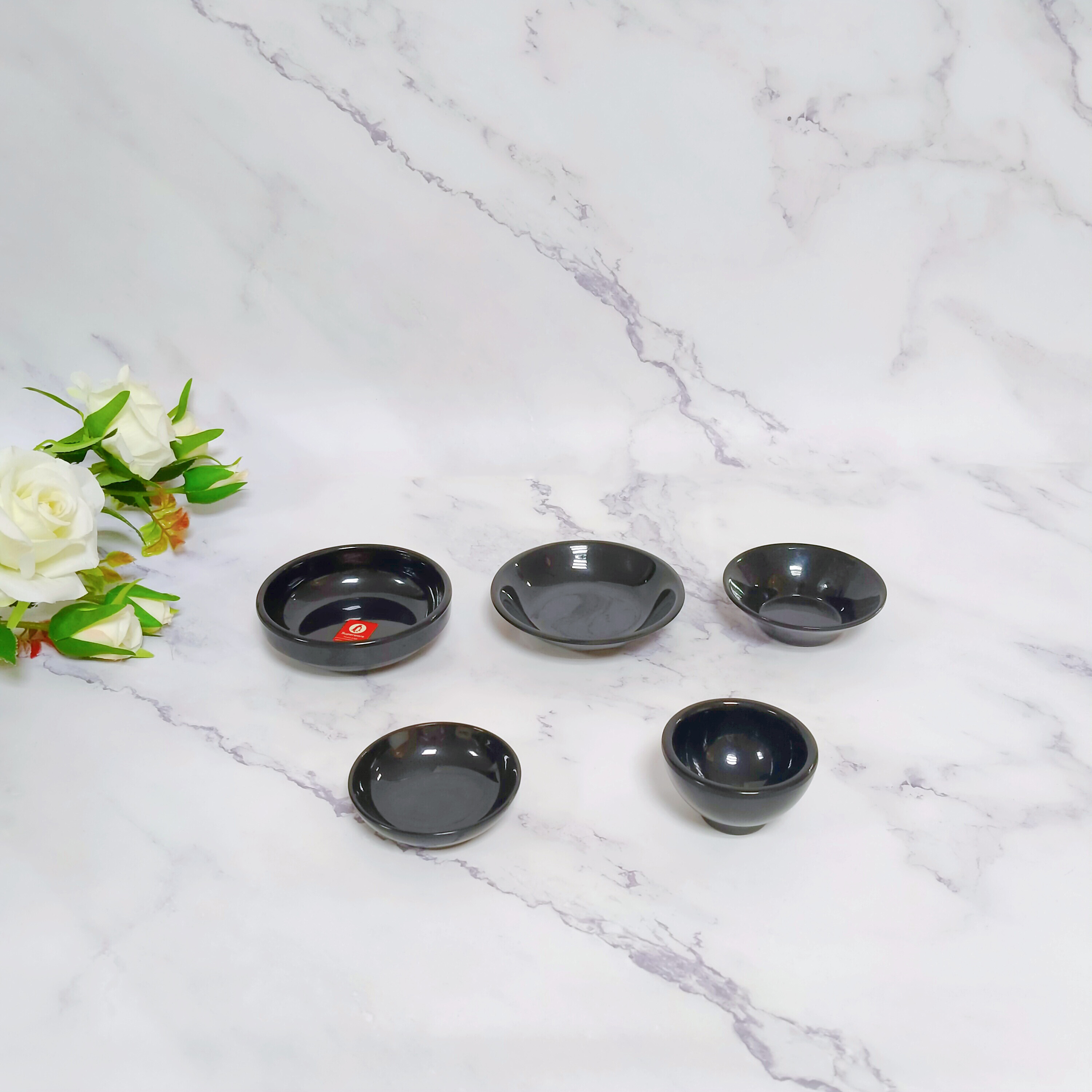 Bộ chén dĩa chấm Superware Nhựa phíp 100% melamine Đen