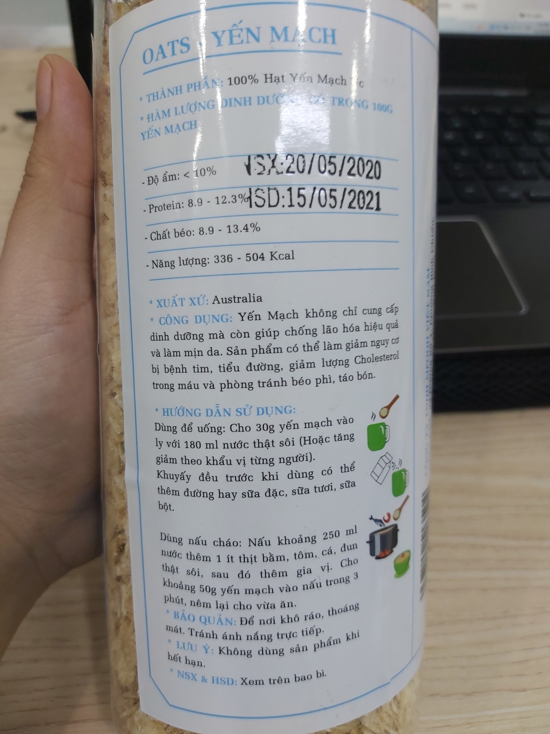 [HCM]Yến Mạch Úc MFOOD Hủ 450G ( Cán Mỏng Vở Đôi )