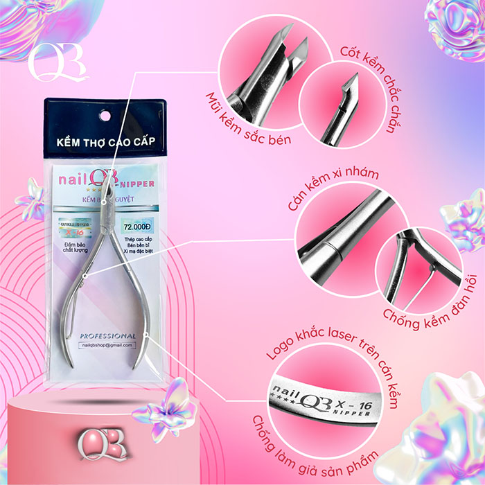 [HCM]Kềm nhặt da (dụng cụ cắt da) cho nail (kềm xám) đầu bán nguyệt