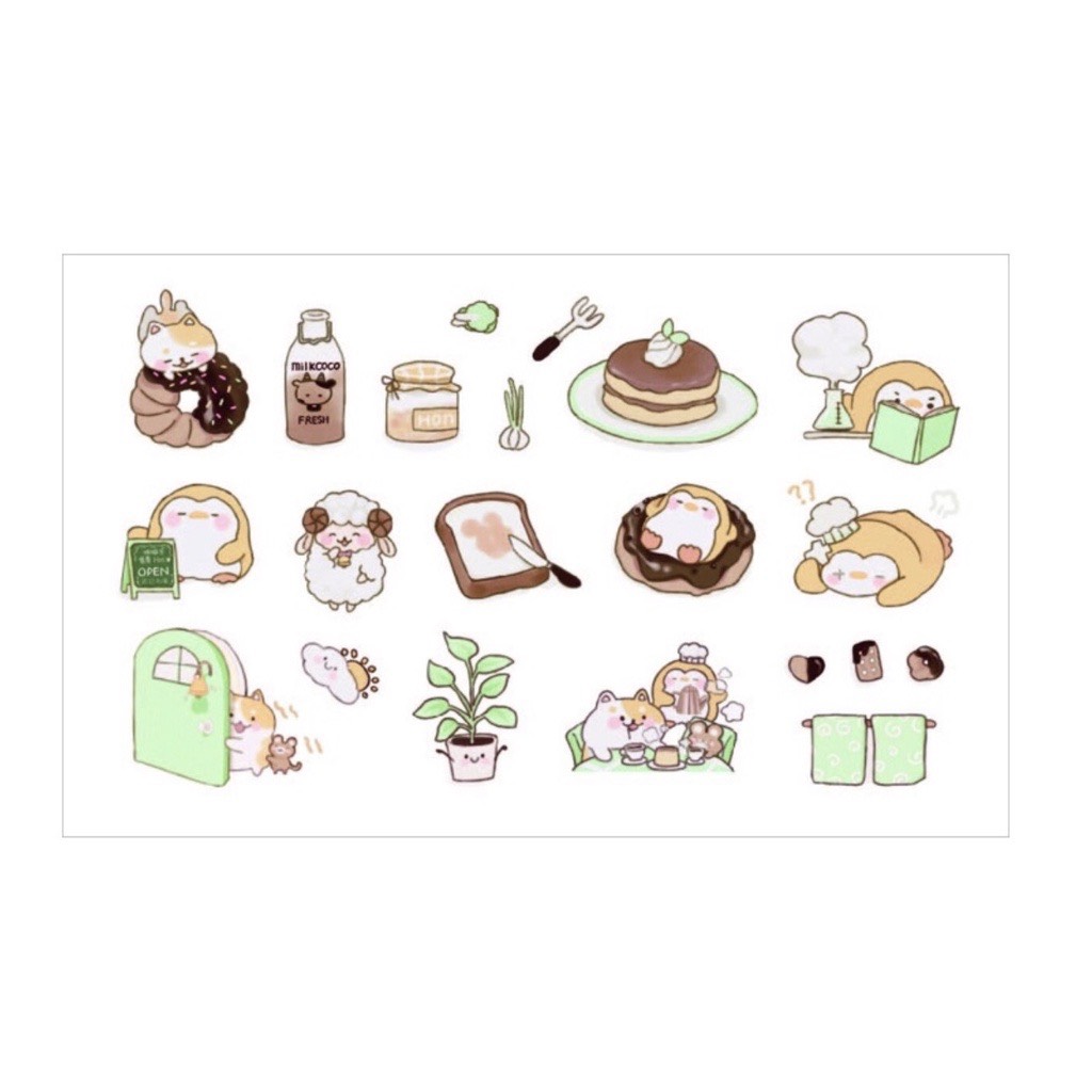 [HD33] Bộ 45 hình dán sticker dễ thương trang trí sổ tay DIY