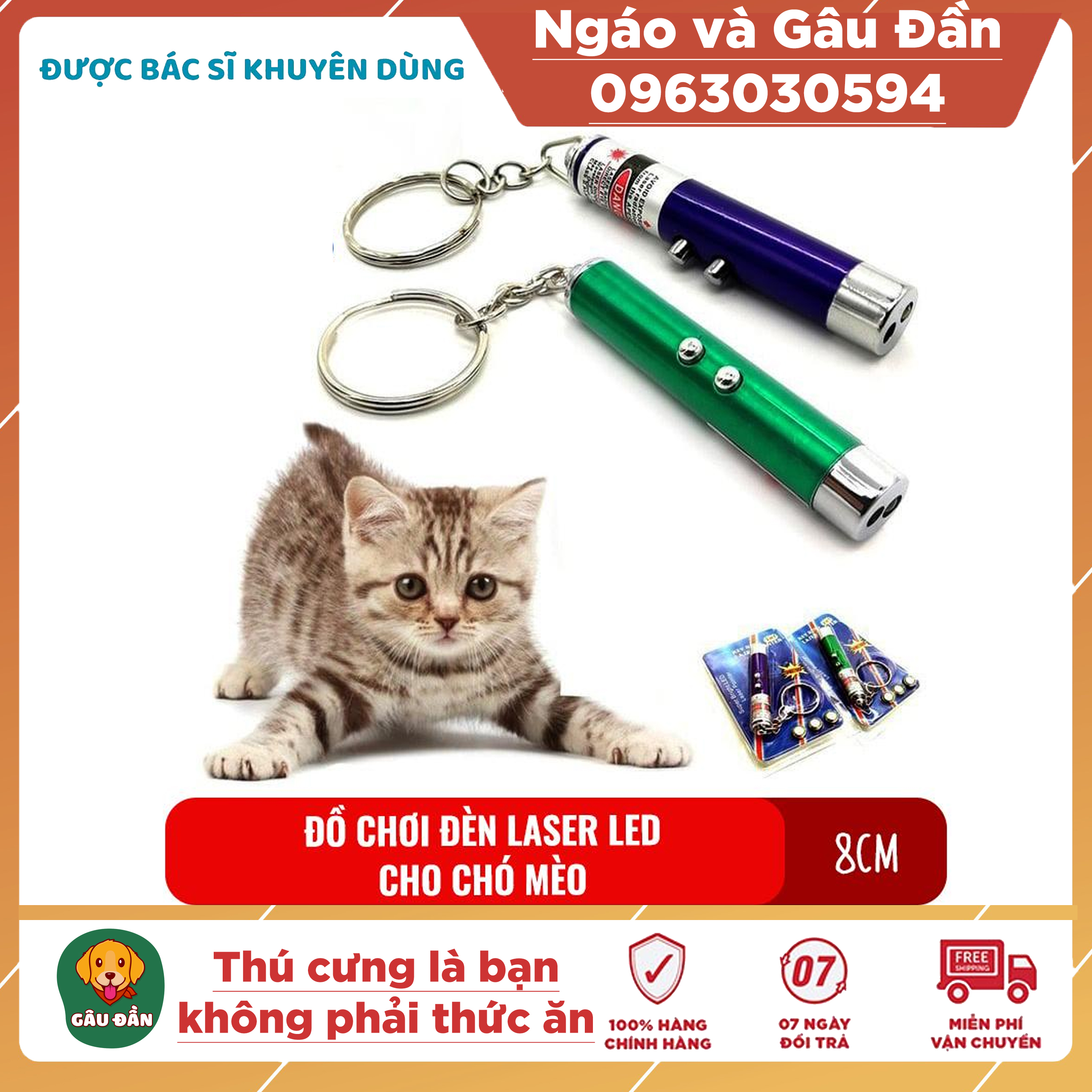 Đồ Chơi Chó Mèo Đèn Laze Led Cho Chó Mèo Tính Vui Nhộn, Khả Năng Giải Trí Cao, Có Thể Thay Pin