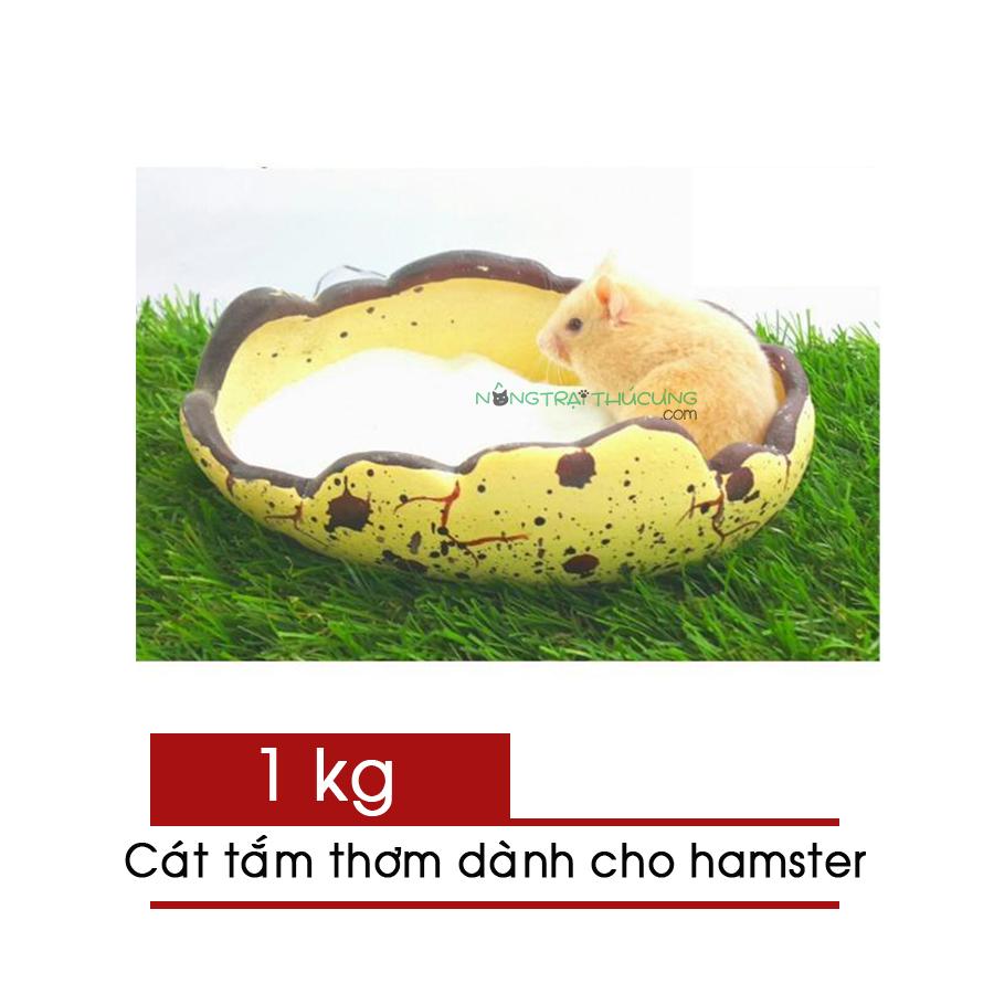 Cát Tắm Thơm Dành Cho Hamster 1 Kg giúp loại bỏ mùi hôi từ những chất bài tiết của các bé [Nông Trại Thú Cưng]