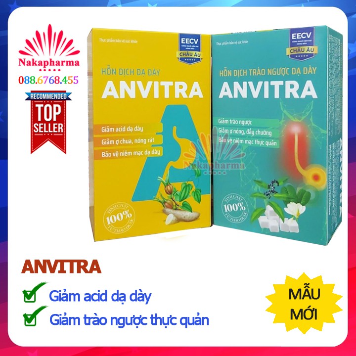 ✅ Hỗn dịch trào ngược dạ dày Anvitra – Giảm acid dạ dày, đầy hơi chướng bụng, ăn không tiêu, trào ngược thực quản