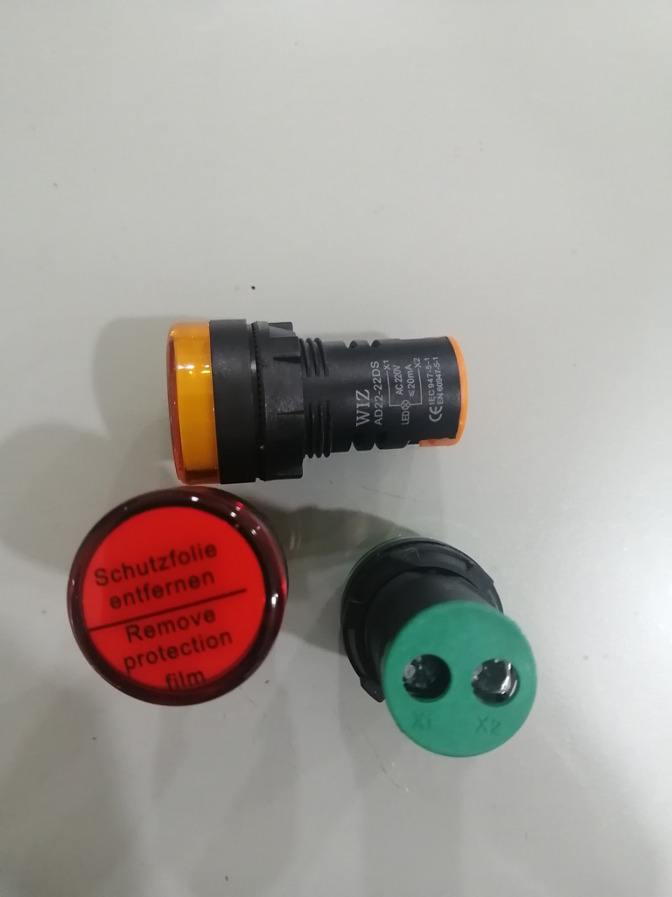 Combo 03 đèn báo pha tủ điện phi 22 đỏ vàng xanh 220V