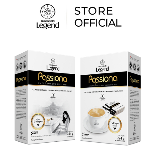 Cà Phê Trung Nguyên Legend Passiona – Hộp 14 Gói – Cà Phê Dành Cho Phái Đẹp, Ít Caffeine, Bổ Sung Collagen