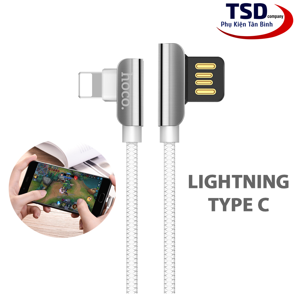 Cáp Sạc Hoco U42 Chính Hãng Chân Gập Chống Gãy ( Lightning – Type C )