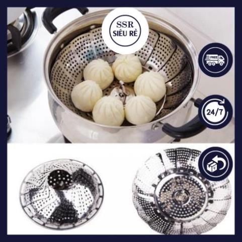 Rổ Hấp, Rế hấp Inox Xếp Gọn đa năng Tiện Dụng