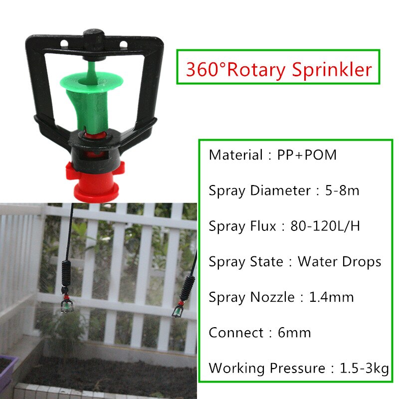 30 béc phun mưa 360 kết nối ống 6mm