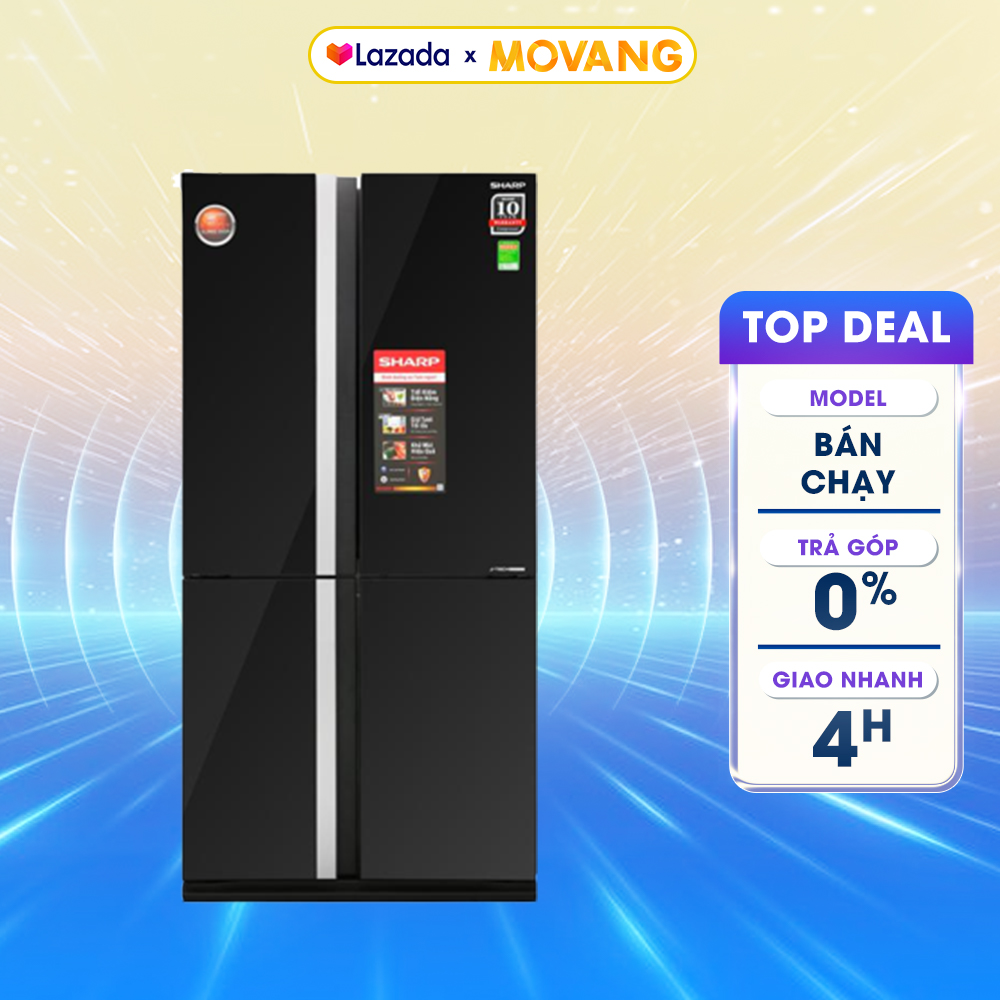 [GIAO TẠI HCM] -  Tủ lạnh Sharp Inverter 605 lít SJ-FX688VG-BK