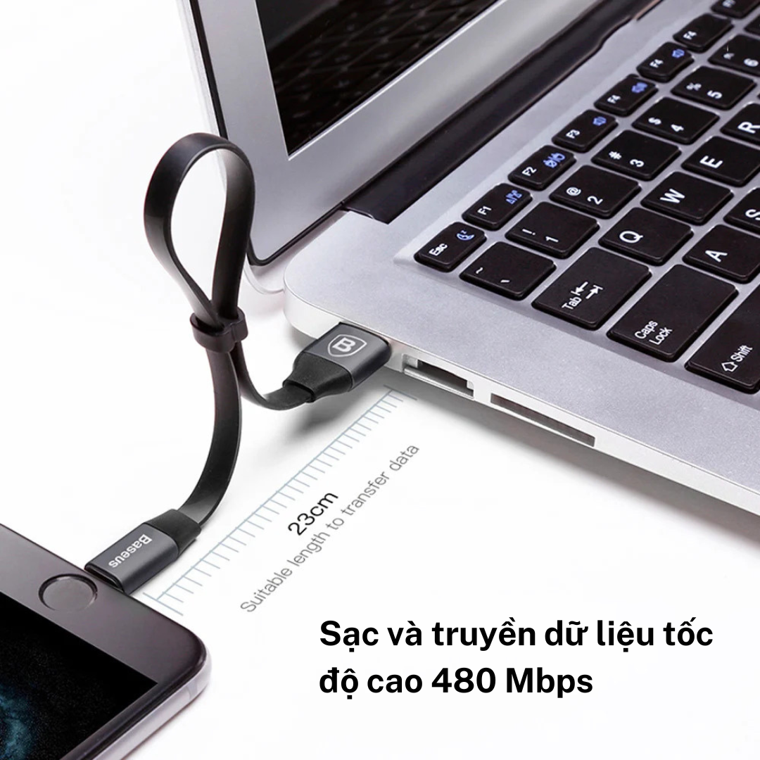 Cáp Sạc Nhanh Iphone 2A Baseus USB to Lightning Dây Sạc Nhanh Iphone Cáp Sạc Iphone 23cm