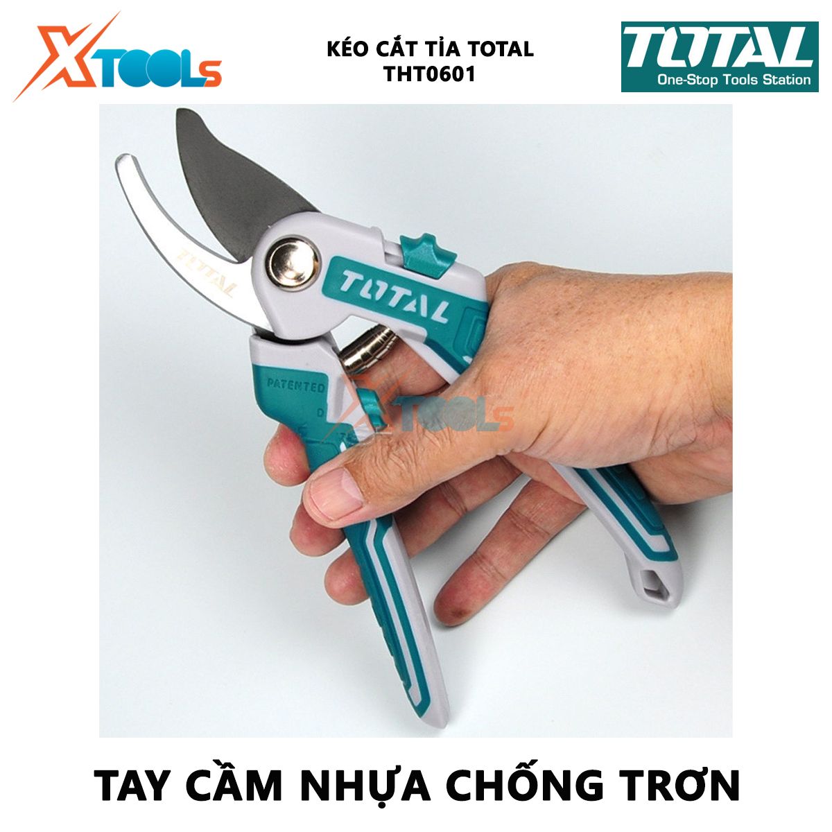 Kéo cắt tỉa cành cây TOTAL THT0601 | Kéo cắt tỉa cây Kích thước: 8,5" (220mm) Tay cầm PP coverd dùng để cắt tỉa cây, tạo hình khối cho tán cây [CHÍNH HÃNG][XTOOLs]