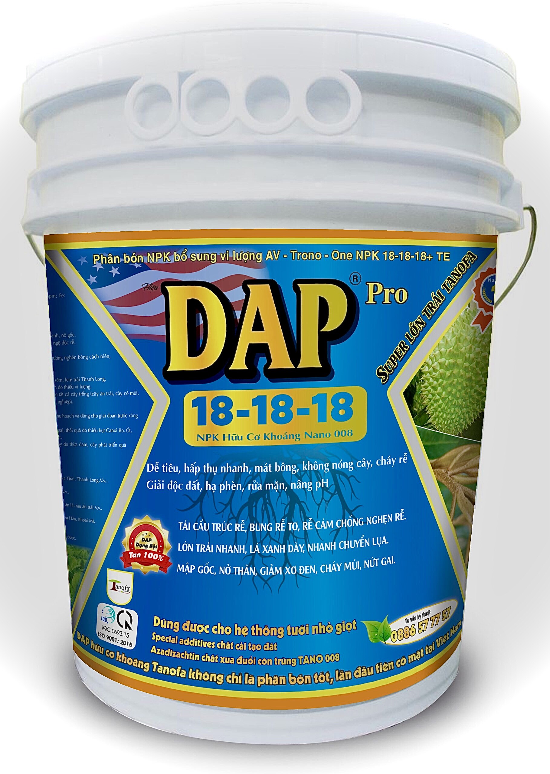 Xô dap hữu cơ khoáng 18-18-18+te xô 16kg