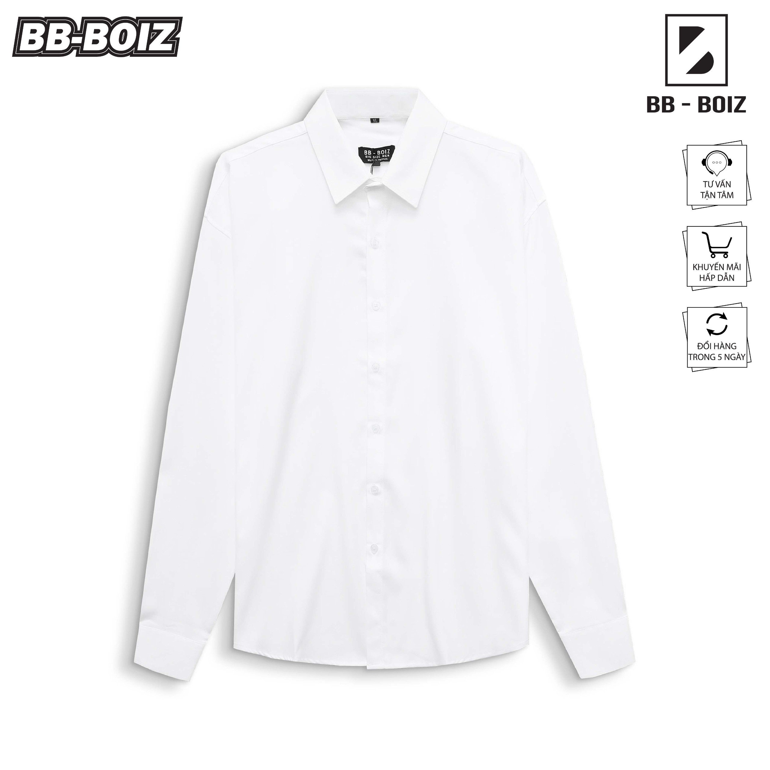 [BigSize] Áo Sơ Mi Nam Tay Dài BB-Boiz Big Size Chất Lụa From 70kg - 140kg | Đủ Màu