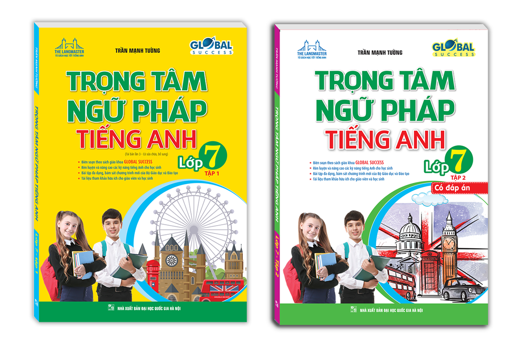 Sách - Combo 2c - Trọng tâm ngữ pháp tiếng Anh lớp 7 trọn bộ 2 tập