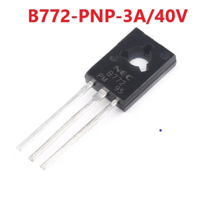Transistor thuận b772-to126 pnp 3a/40v, ngược d882- to126 npn